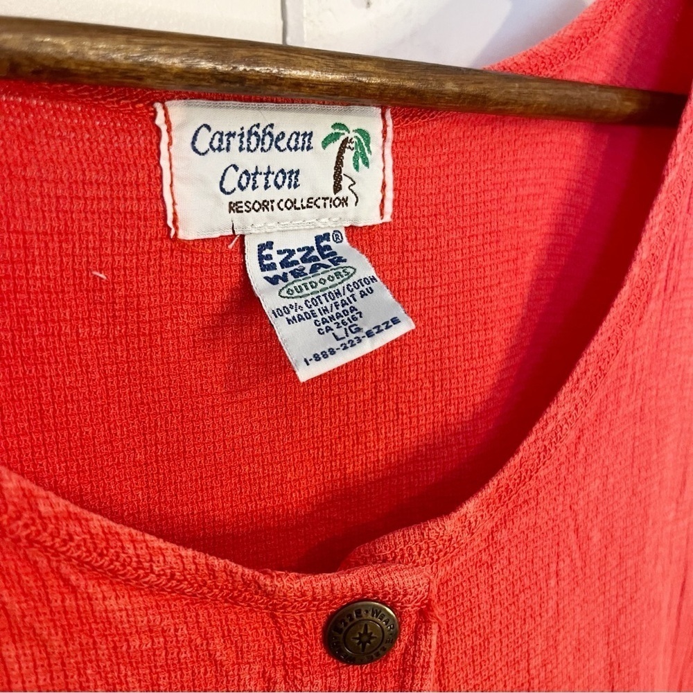 Vintage EzzE Wear Carribean Cotton Resort Collection Coral Maxi Dress. - Picture 2 of 10